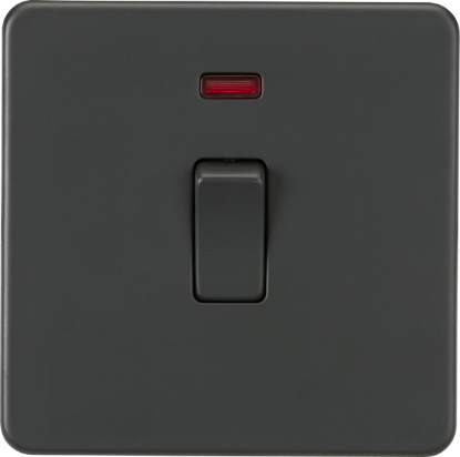Picture of Screwless 20A 1G DP Switch with Neon - Anthracite