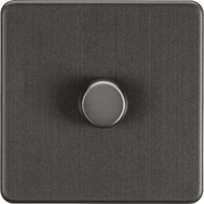 Picture of Screwless 1G 2-way 10-200W (5-150W LED) trailing edge dimmer - Smoked Bronze