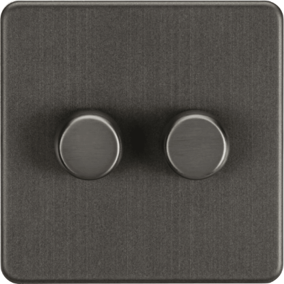 Picture of Screwless 2G 2-way 10-200W (5-150W LED) trailing edge dimmer - Smoked Bronze