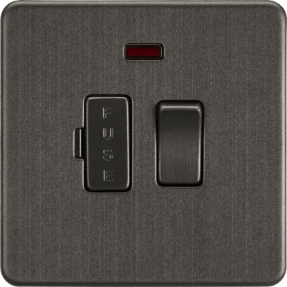 Picture of Screwless 13A Switched Fused Spur Unit with Neon - Smoked Bronze