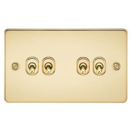 Picture of Flat Plate 10AX 4G 2-Way Toggle Switch - Polished Brass