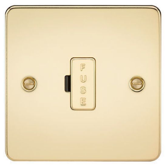 Picture of Flat Plate 13A Fused Spur Unit - Polished Brass