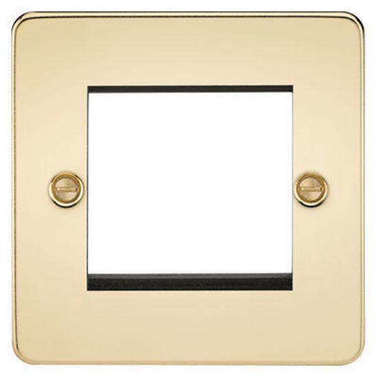 Picture of Flat Plate 2G Modular Faceplate - Polished Brass