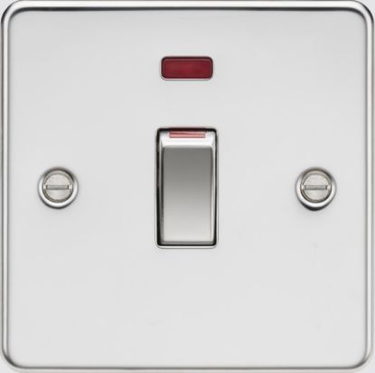 Picture of Flat plate 45A  (1G size) DP Switch with Neon - Polished Chrome