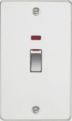 Picture of Flat plate 45A (2G size) DP Switch with Neon - Polished Chrome