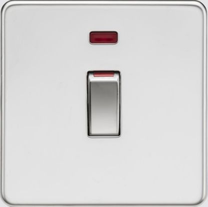 Picture of Flat plate 45A (1G size) DP Switch with Neon - Polished Chrome