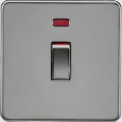 Picture of Flat plate 45A (1G size) DP Switch with Neon - Black Nickel