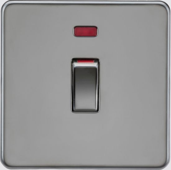 Picture of Flat plate 45A (1G size) DP Switch with Neon - Black Nickel