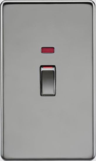 Picture of Flat Plate 45A (2G size) DP Switch with Neon - Black Nickel