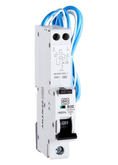 Picture of 20A SINGLE POLE 1 MODULE TYPE A RCBO