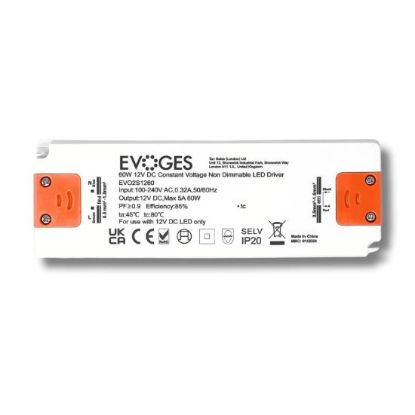 Picture of 60W 12V DC Constant Voltage Non-Dimmable LED Driver 