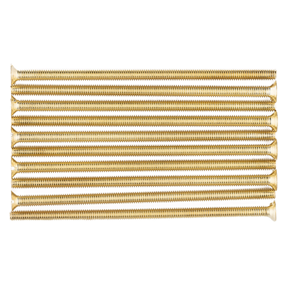 Picture of Pack of 10 - M3.5 x 75mm Long Flat-Head Countersunk Electrical Fixing Screws - Brass