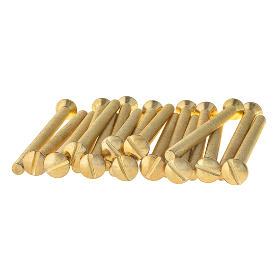 Picture of Pack of 20 - M3.5 x 50mm Long Raised-Head Countersunk Electrical Fixing Screws - Brass