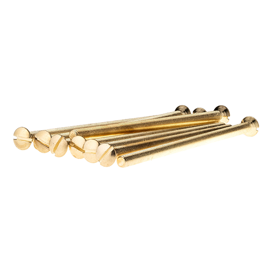 Picture of Pack of 10 - M3.5 x 75mm Long Raised-Head Countersunk Electrical Fixing Screws - Brass