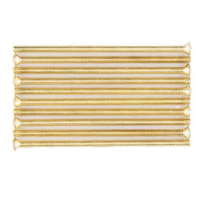 Picture of Pack of 10 - M3.5 x 75mm Long Raised-Head Countersunk Electrical Fixing Screws - Brass