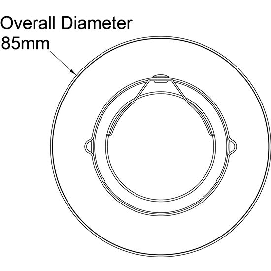 Picture of Latitude GU10 Fire Rated Downlight IP20 Bezel - Polished Chrome 