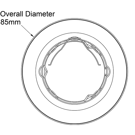 Picture of Latitude GU10 Fire Rated Downlight IP65 Bezel - Matt Black