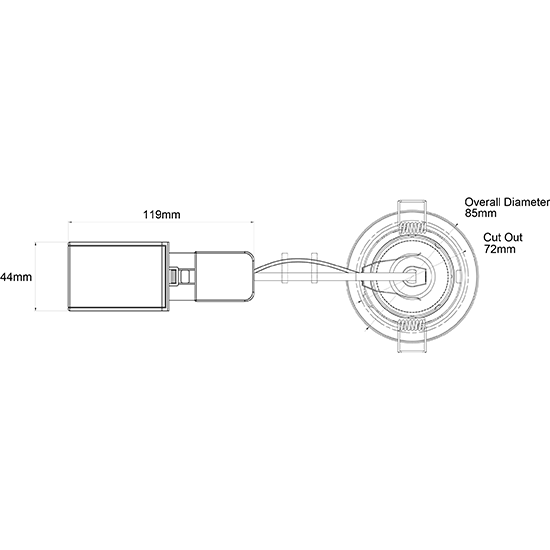 Picture of Latitude Pro GU10 Fire Rated Downlight IP65 Matt White 