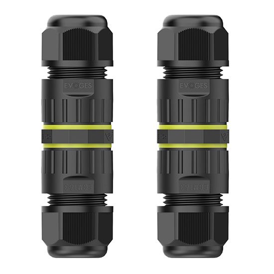 Picture of IP68 400V 17.5A Waterproof Outdoor Inline Cable Connector M16 - Pack of 2