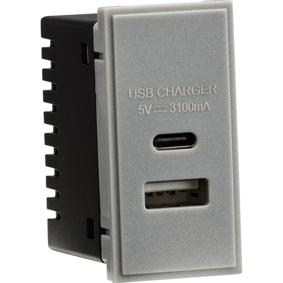 Picture of Dual USB Module 3.1A, Grey