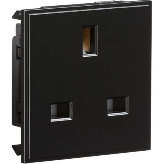 Picture of 1 Gang 13A Unswitched Socket Module, Black