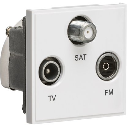 Picture of TV FM Satellite Triplex Outlet Module, White