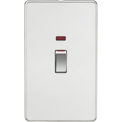 Picture of Flat Plate 45A (2G size) DP Switch with Neon - Polished Chrome