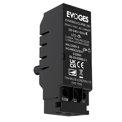 Picture of Eclipse 250VA 2 Way Push On Push Off Replacement LED Dimmer Module Switch (100VA Leading Edge & 250VA Trailing Edge Dimmer)