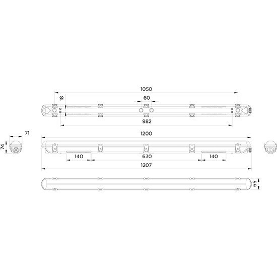 Picture of 4FT Non-corrosive LED Single Batten IP65