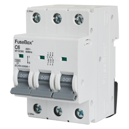 Picture of MT10C063 6A C Type MCB 10kA 3 Pole 