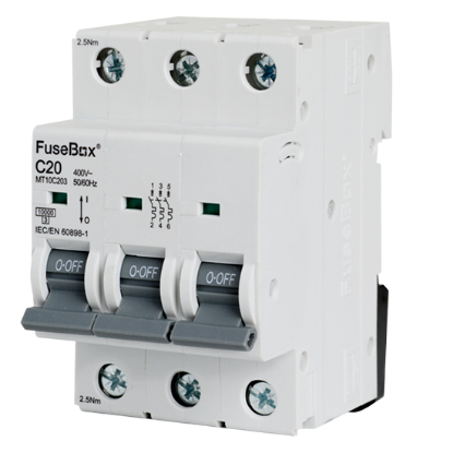 Picture of MT10C203 20A C Type MCB 10kA 3 Pole 