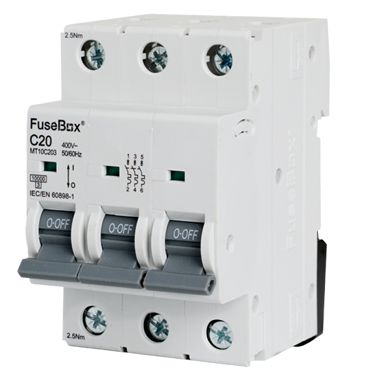Picture of MT10C203 20A C Type MCB 10kA 3 Pole 
