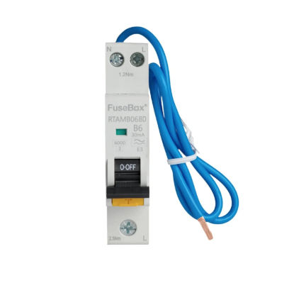 Picture of 6A Mini Single Pole 1 Module B Curve 6kA 30mA Type A RCBO