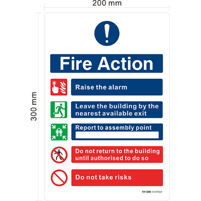 Picture of PVC Fire Action Notice Sign – Pack of 5