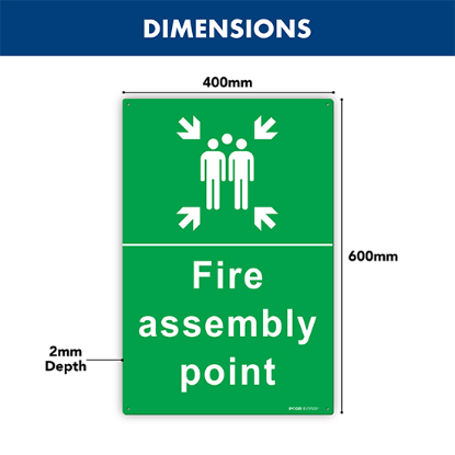Picture of Fire Assembly Point Sign – 600x400mm Rigid PVC