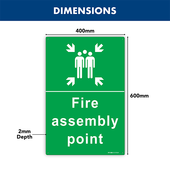 Picture of Fire Assembly Point Sign – 600x400mm Rigid PVC