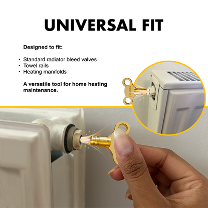 Picture of Brass Radiator Bleed Key – Pack of 2 (Clock Type, UK Fit)