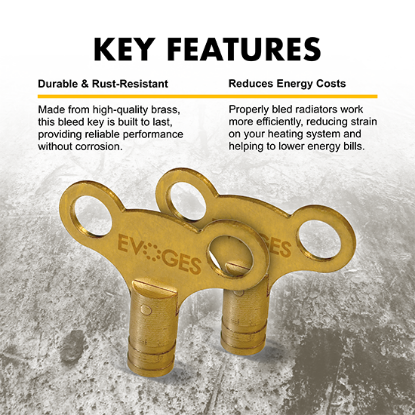 Picture of Brass Radiator Bleed Key – Pack of 2 (Clock Type, UK Fit)