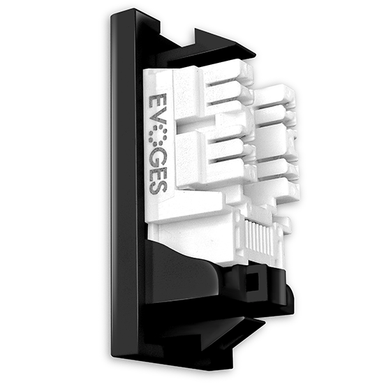 Picture of CAT6A UTP RJ45 Ethernet Module – Black (25x50mm Euro Module)