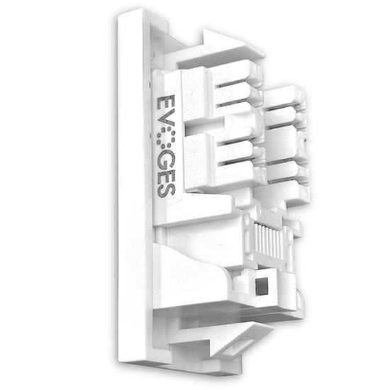 Picture of CAT6A UTP RJ45 Ethernet Module – White (25x50mm Euro Module) 