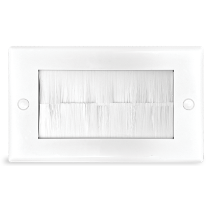 Picture of 2 Gang Brush Plate 85x145mm - White 