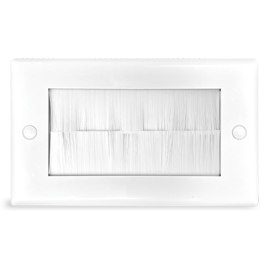 Picture of 2 Gang Brush Plate 85x145mm - White 