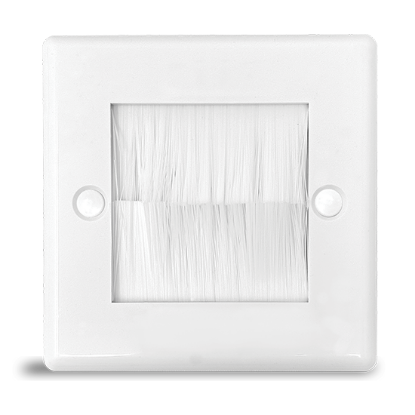 Picture of 1 Gang Brush Plate 86x86mm - White 