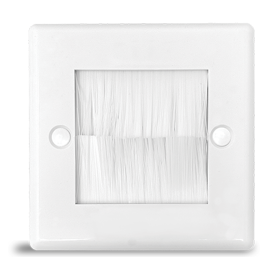 Picture of 1 Gang Brush Plate 86x86mm - White 