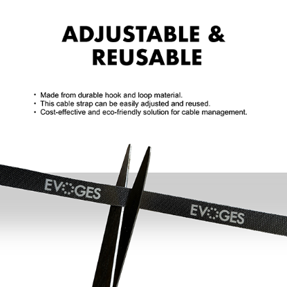 Picture of 20mm Black Cable Strap – Reusable, Adjustable Cable Tidy (5m)