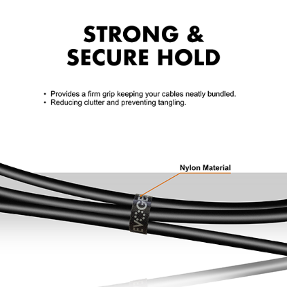 Picture of 20mm Black Cable Strap – Reusable, Adjustable Cable Tidy (5m)