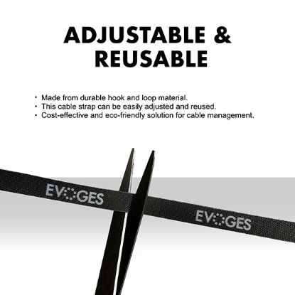 Picture of 10mm Black Cable Strap – Reusable, Adjustable Cable Tidy (5m)