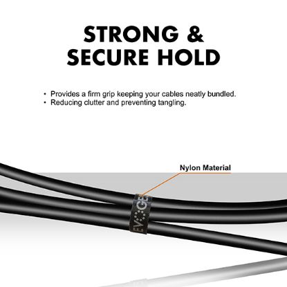 Picture of 10mm Black Cable Strap – Reusable, Adjustable Cable Tidy (15m)
