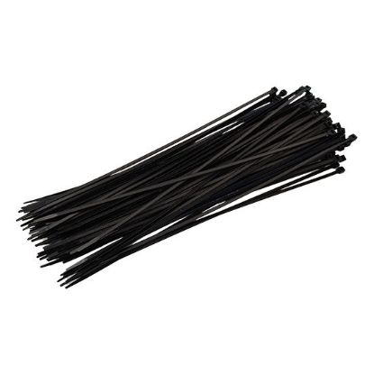 Picture of 3.6x300mm Black Nylon Cable Ties (Pack of 100) 