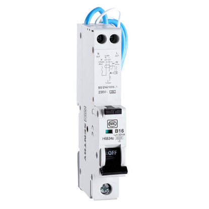 Picture of 16A SINGLE POLE 1 MODULE TYPE A RCBO